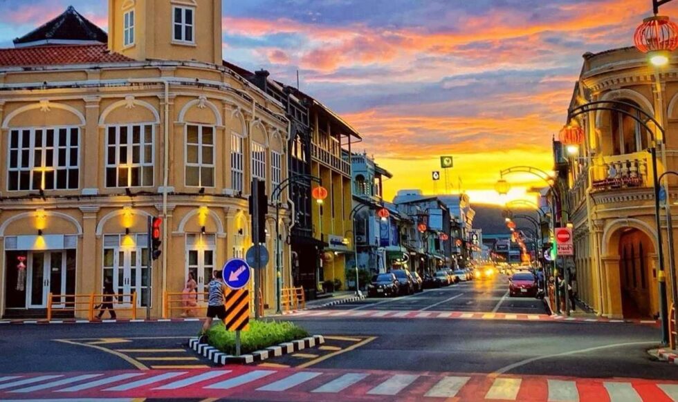 Phuket Old Town during sunrise